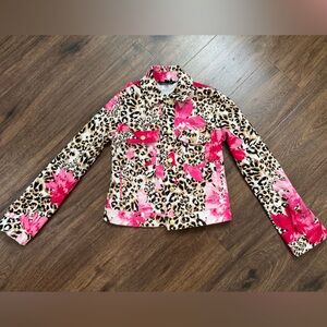 Boston Proper Floral and Animal Print Jacket